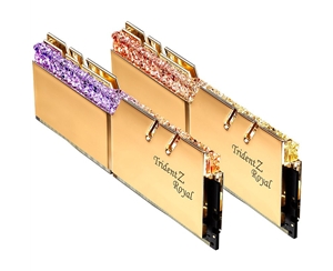 芝奇（G.SKILL）32GB(16Gx2)套裝 DDR4 4000頻率 臺式機內(nèi)存條-皇家戟RGB燈條(光耀金)