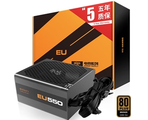 愛國者（aigo）額定550W 電競EU550電腦電源(80Plus銅牌認證/五年質(zhì)保/靜音穩(wěn)定/主動式PFC）