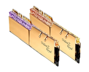 芝奇（G.SKILL）16GB(8Gx2)套裝 DDR4 3600頻率 臺式機內(nèi)存條-皇家戟RGB燈條(土豪金)